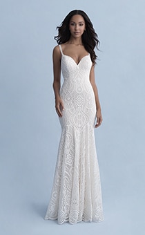 A woman wearing the Pocahontas wedding gown from the 2020 Disney Fairy Tale Weddings Collection