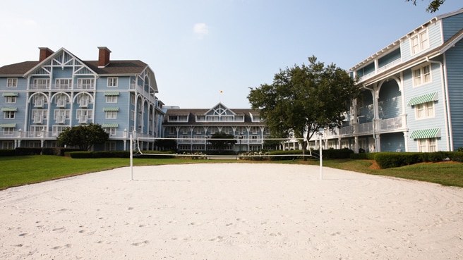 A sand volleyball court at Disney's Beach Club Resort