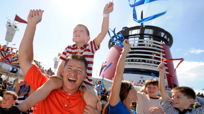 The Disney Dream sailing across the ocean