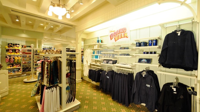 Clothes and toys in a gift shop at Disney's BoardWalk