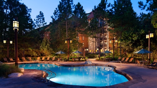 An outdoor pool at Disney's Wilderness Lodge in Florida