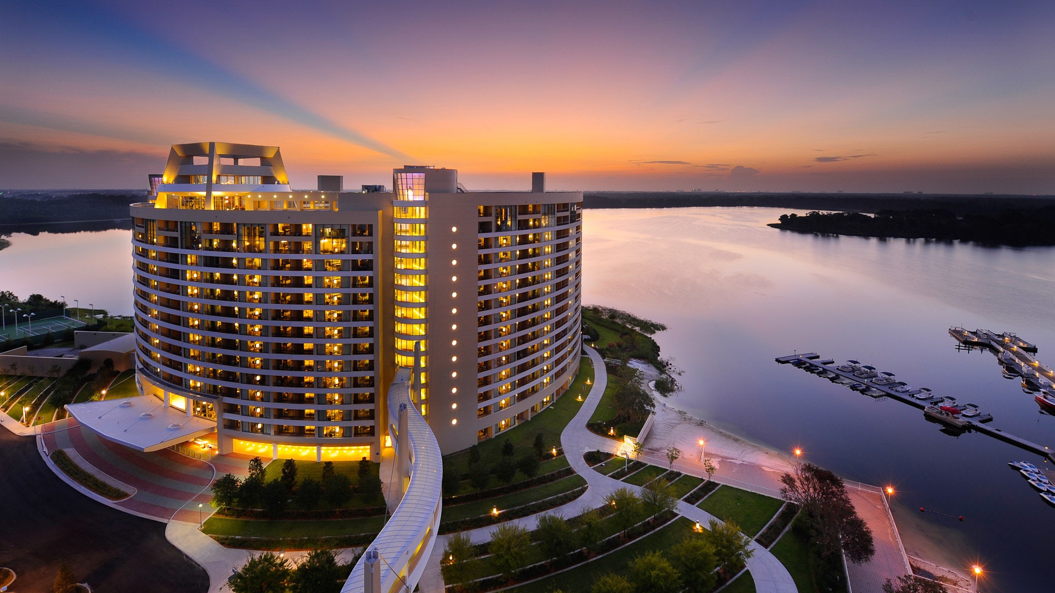 Bay Lake Tower at Disney's Contemporary Resort, overlooking Bay Lake