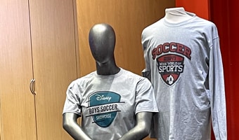 2 mannequins wearing sports themed shirts at ESPN Wide World of Sports in Walt Disney World Resort