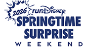 A logo for  2026 runDisney Springtime Surprise Weekend
