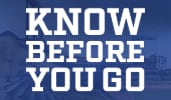 A rectangular banner with the words ‘Know Before You Go’
