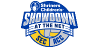 The official logo for Shriners Children’s Showdown at the Net, a college volleyball benefit for Shriners Hospitals