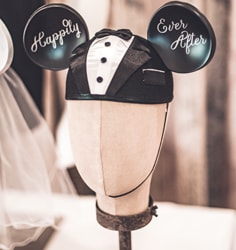 Mickey Mouse ears hat with Happily Ever After written on the ears.